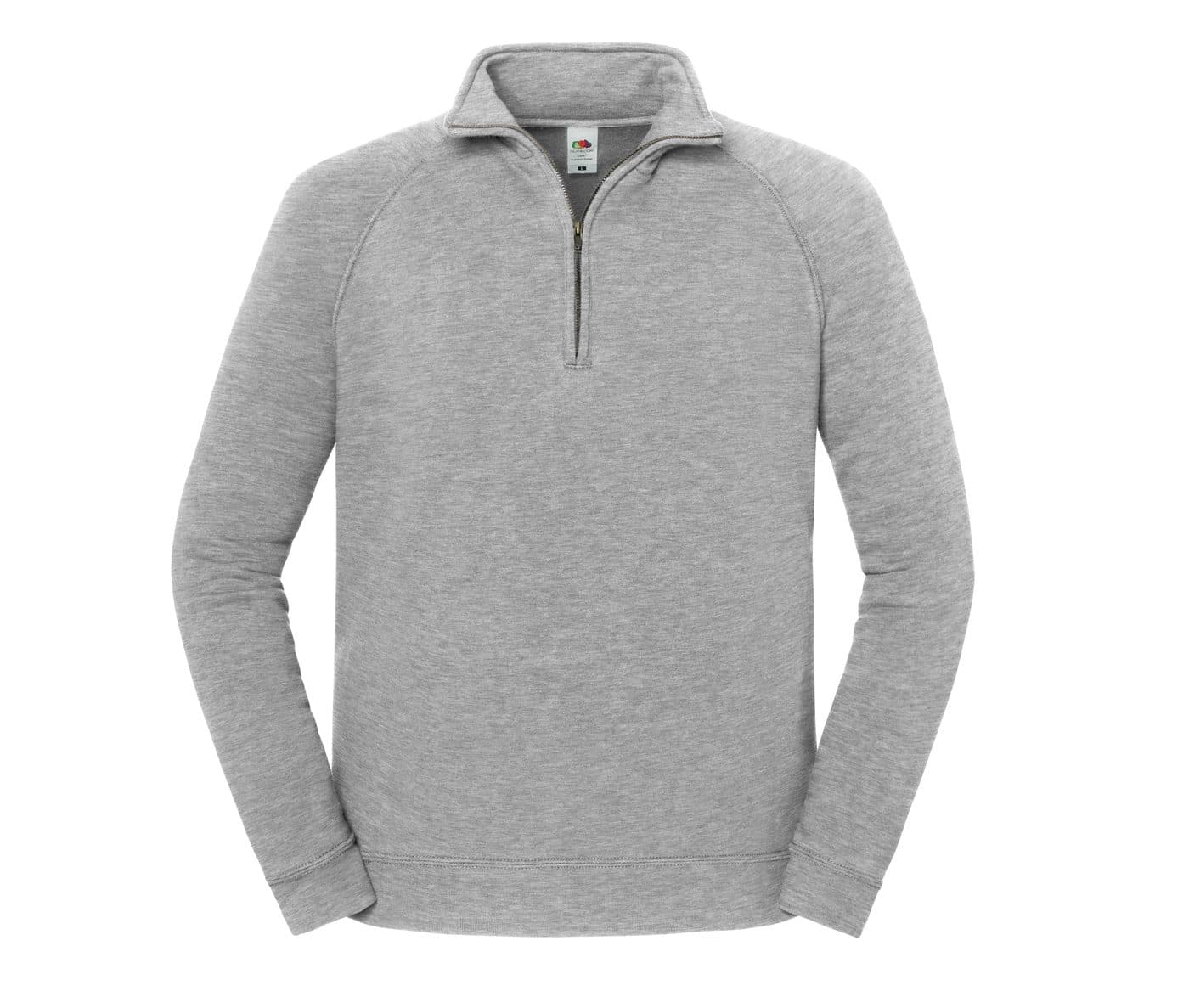 ICONIC PREMIUM ZIP NECK SWEAT coloris Gris chiné sport