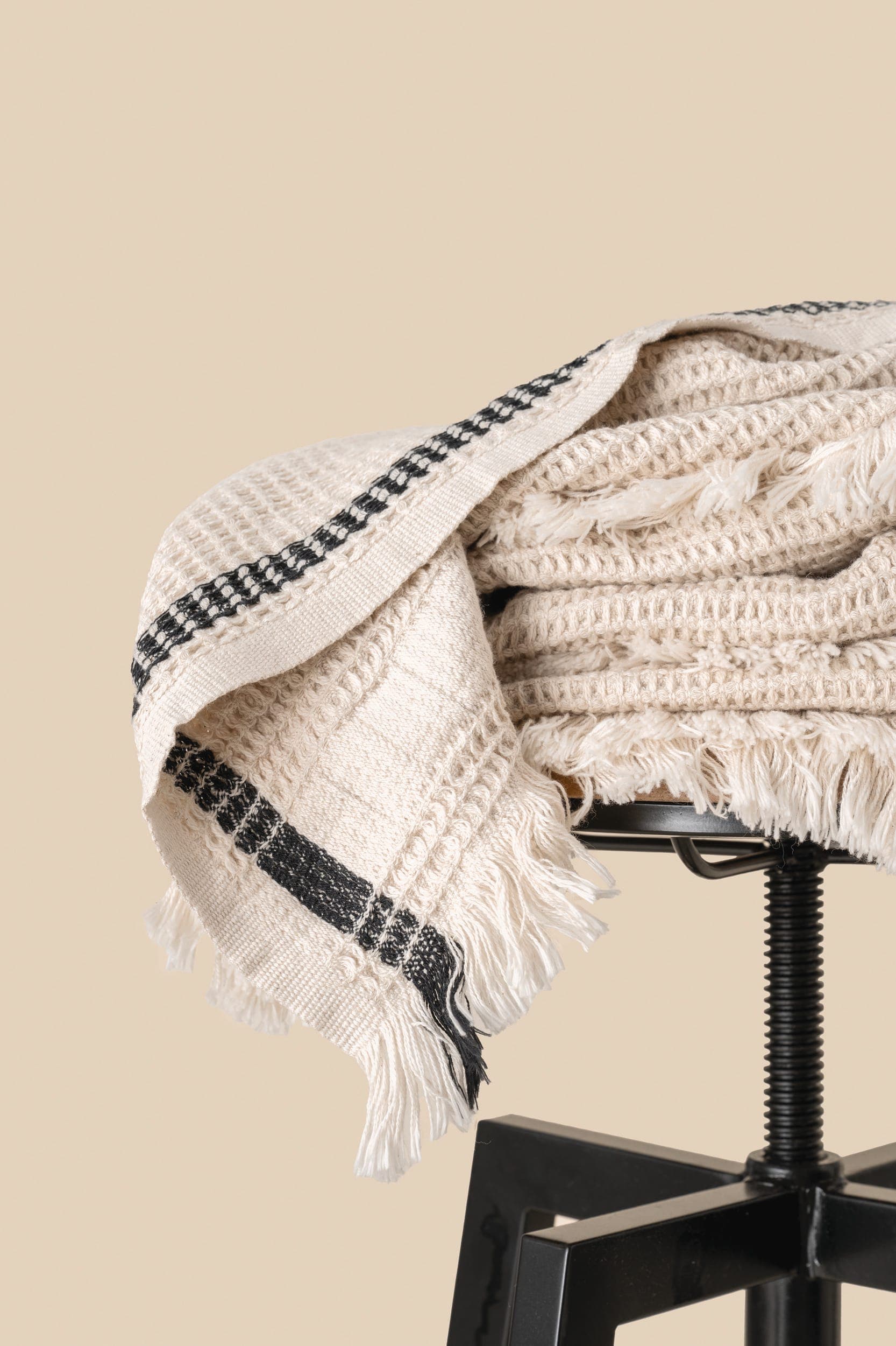 Plaid nid d'abeille en situation