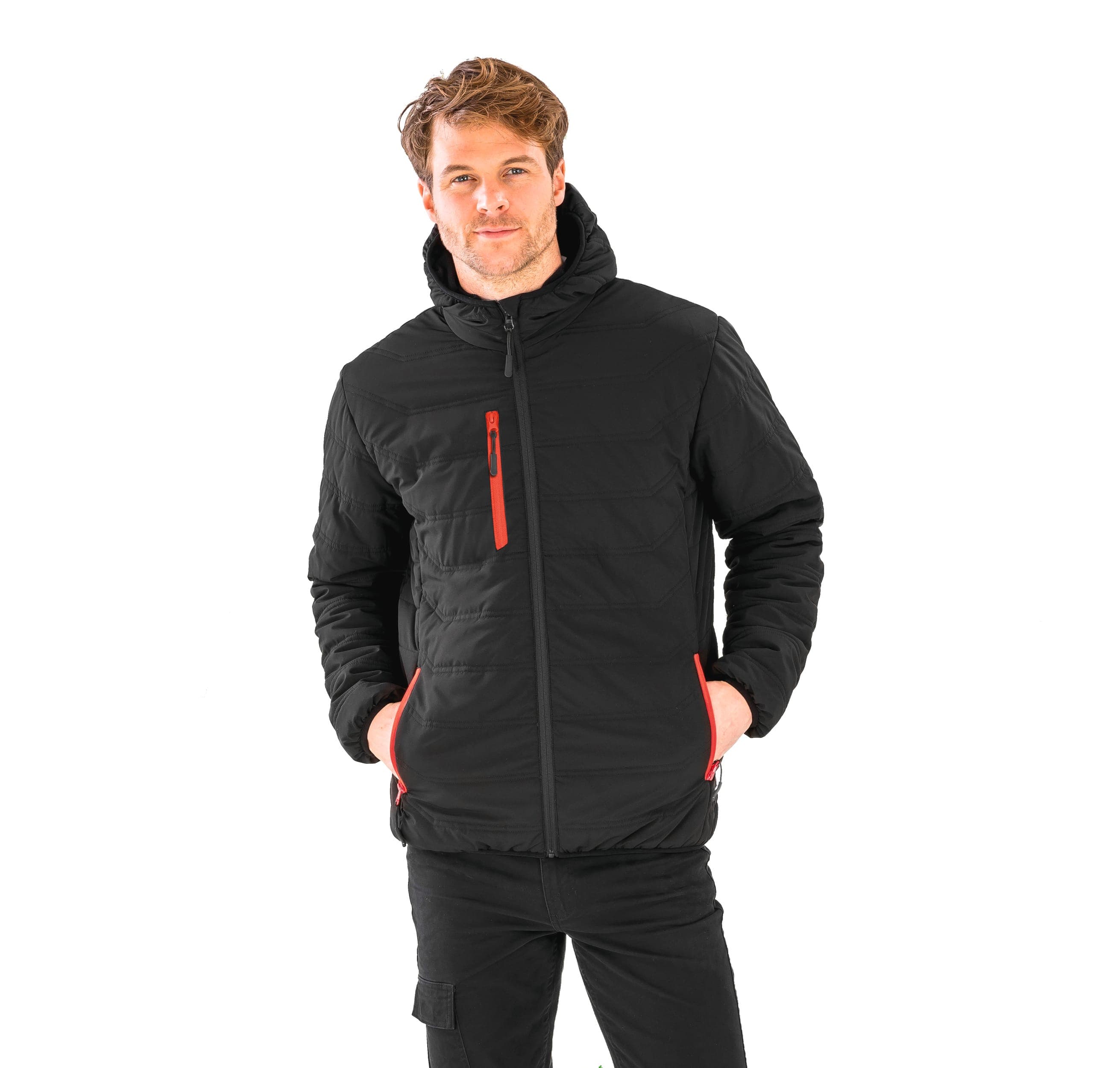 BLACK COMPASS PADDED WINTER JACKET