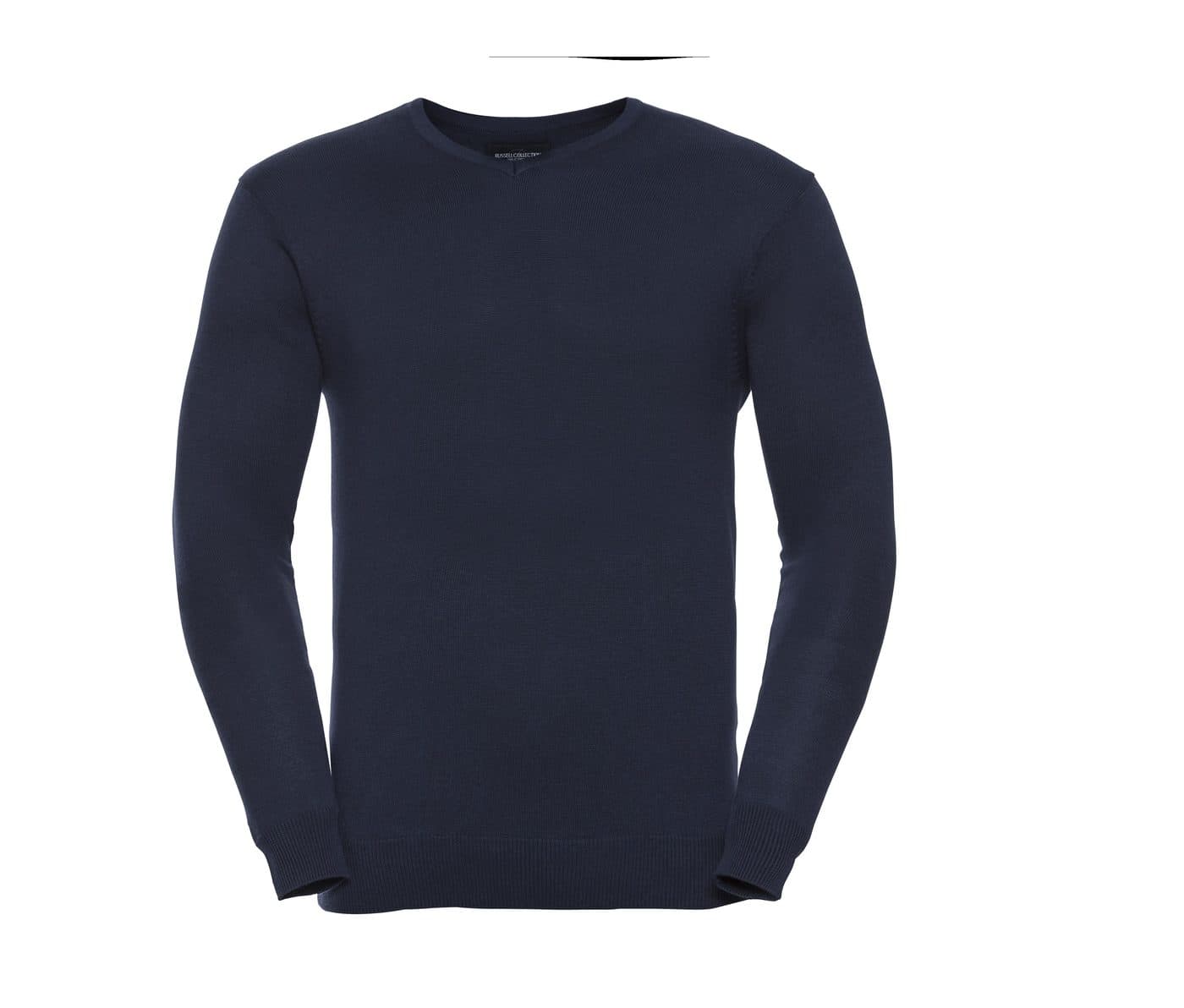 MEN'S V-NECK KNITTED PULLOVER coloris Bleu marine