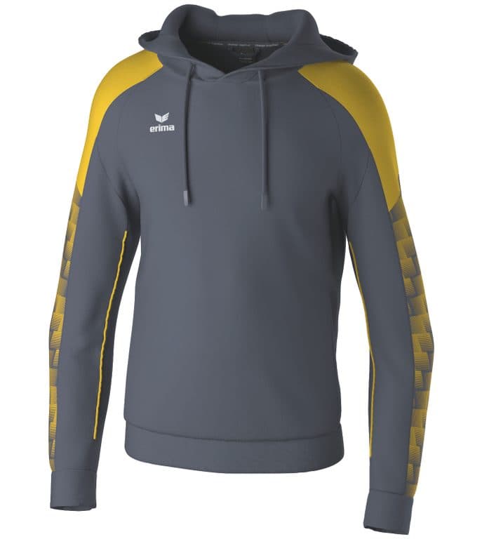 Sweat à capuche EVO STAR coloris Gris ardoise / Jaune
