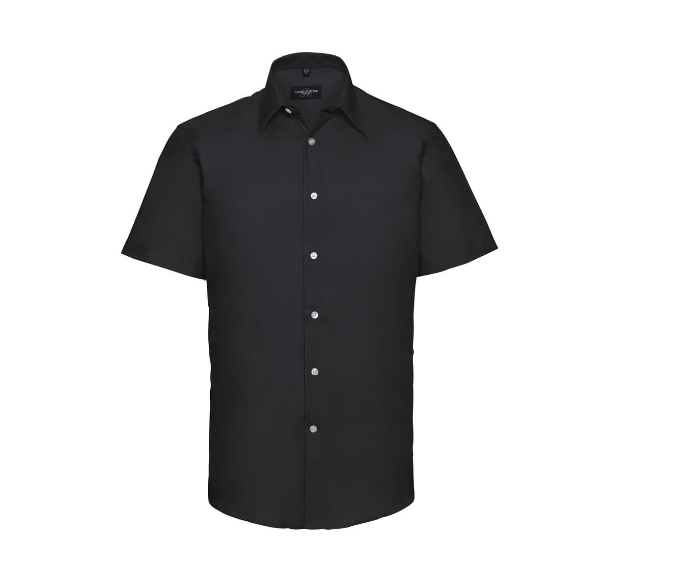 MEN'S SHORT SLEEVE TAILORED OXFORD SHIRT coloris Noir