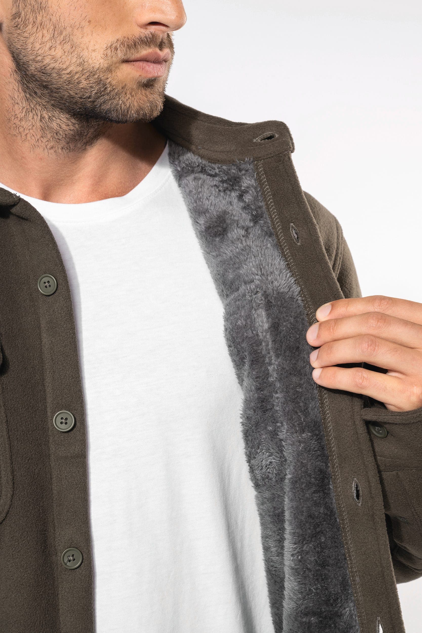 Surchemise polaire doublée sherpa polaire homme en situation