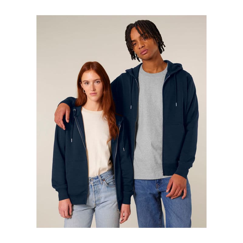 Connector 2.0 unisex medium fit zip-thru hoodie coloris Bleu marine