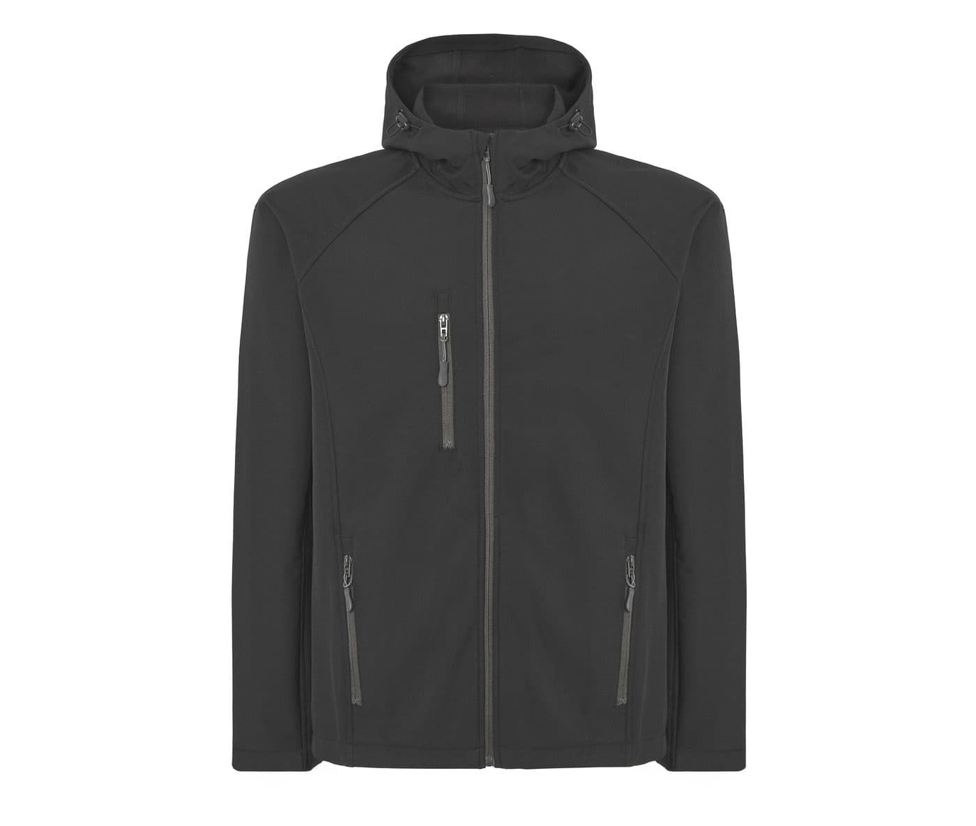 FULL ZIP SOFTSHELL JACKET HOODED coloris Noir