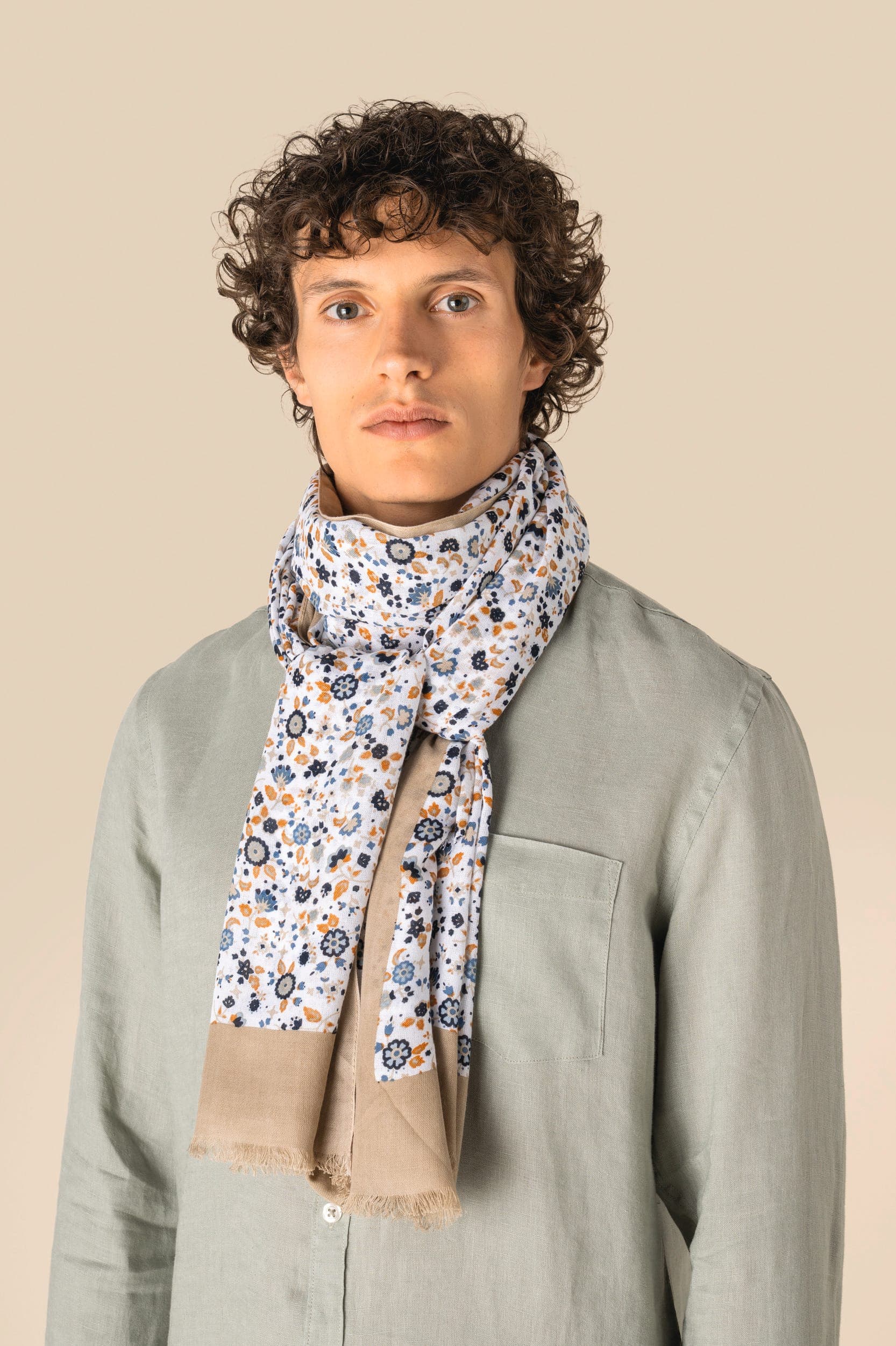 Chèche à motifs floraux unisexe
