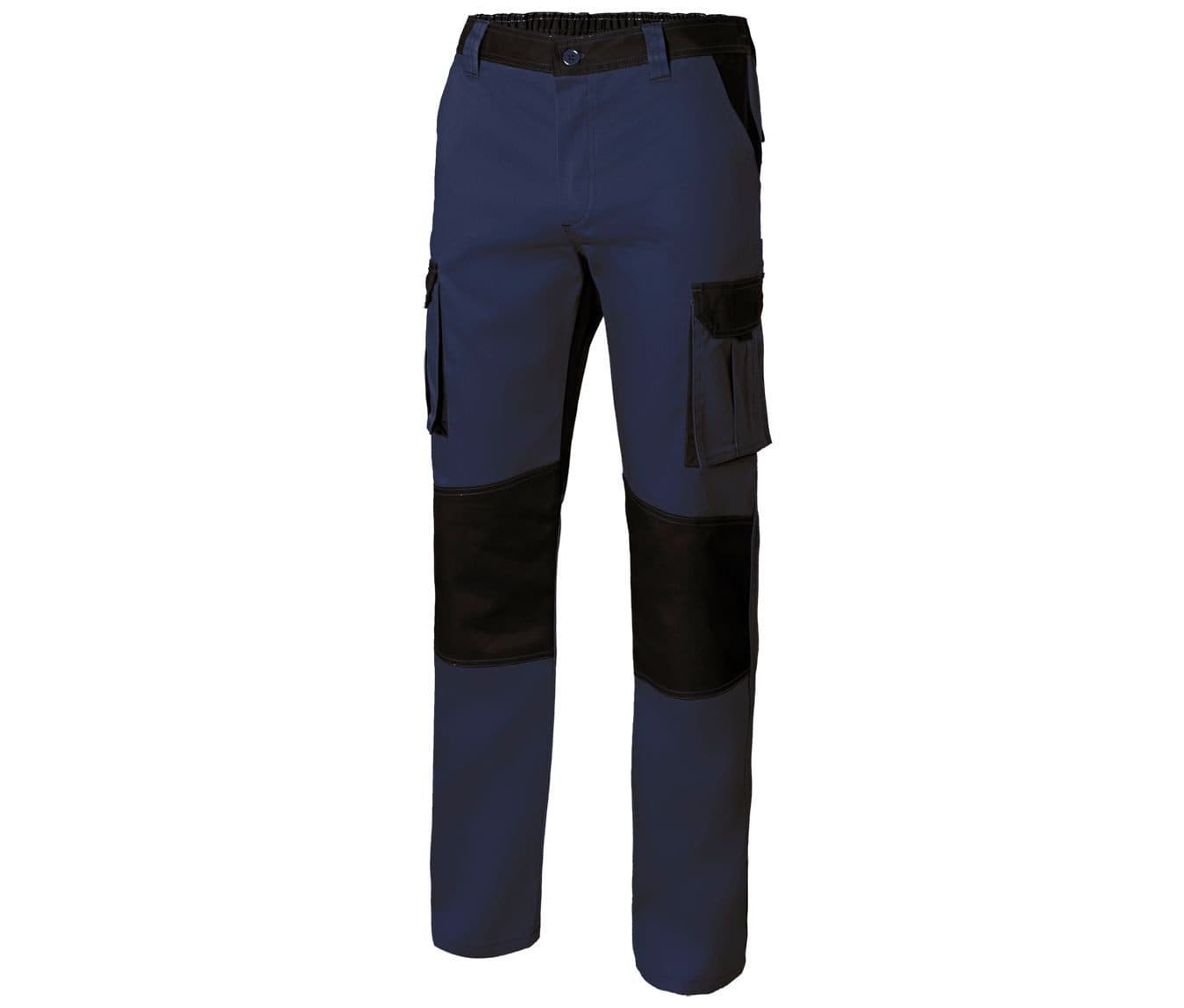 PANTALON MULTIPOCHES BICOLORE coloris Marine / Noir