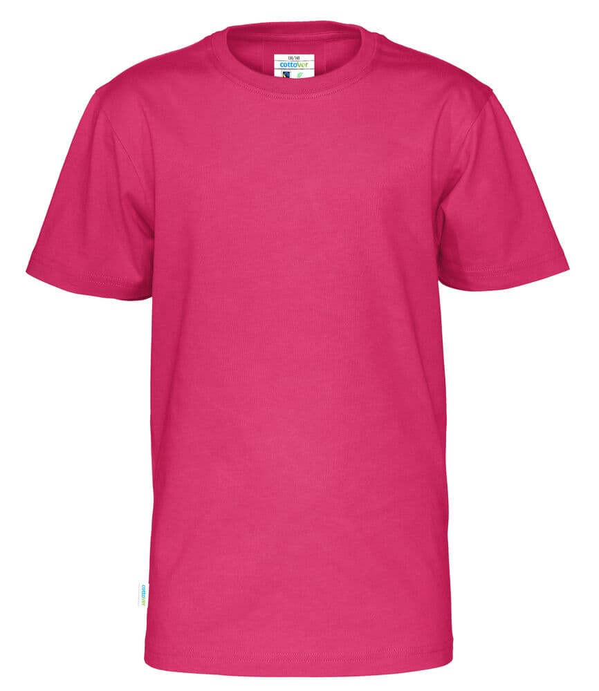 T-SHIRT MANCHES COURTES ENFANT - CERTIFIÉ GOTS coloris Cerise
