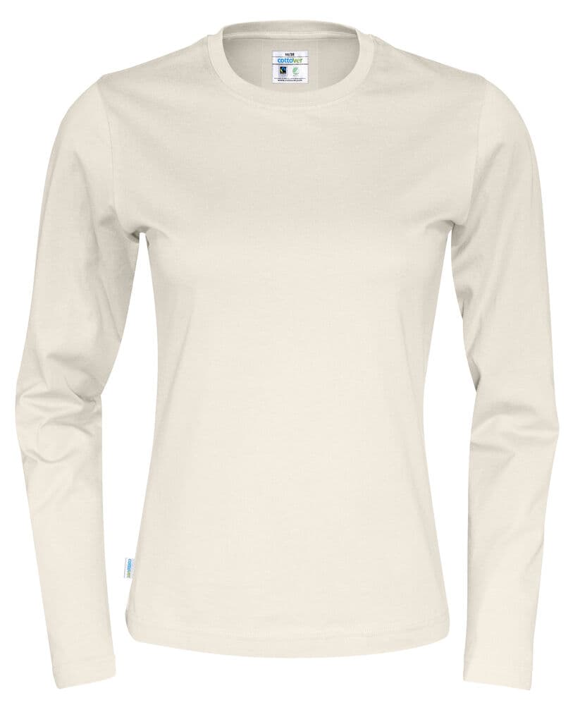 T-SHIRT MANCHES LONGUES FEMME - CERTIFIÉ GOTS coloris Écru