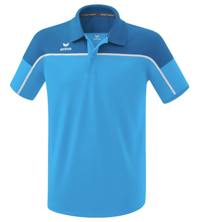 Polo CHANGE by erima coloris curaçao / mykonos / Blanc
