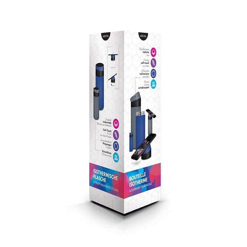 BOUTEILLE GOURDE 40 cl ISOTHERME & SUPPORT TÉLÉPHONE en situation