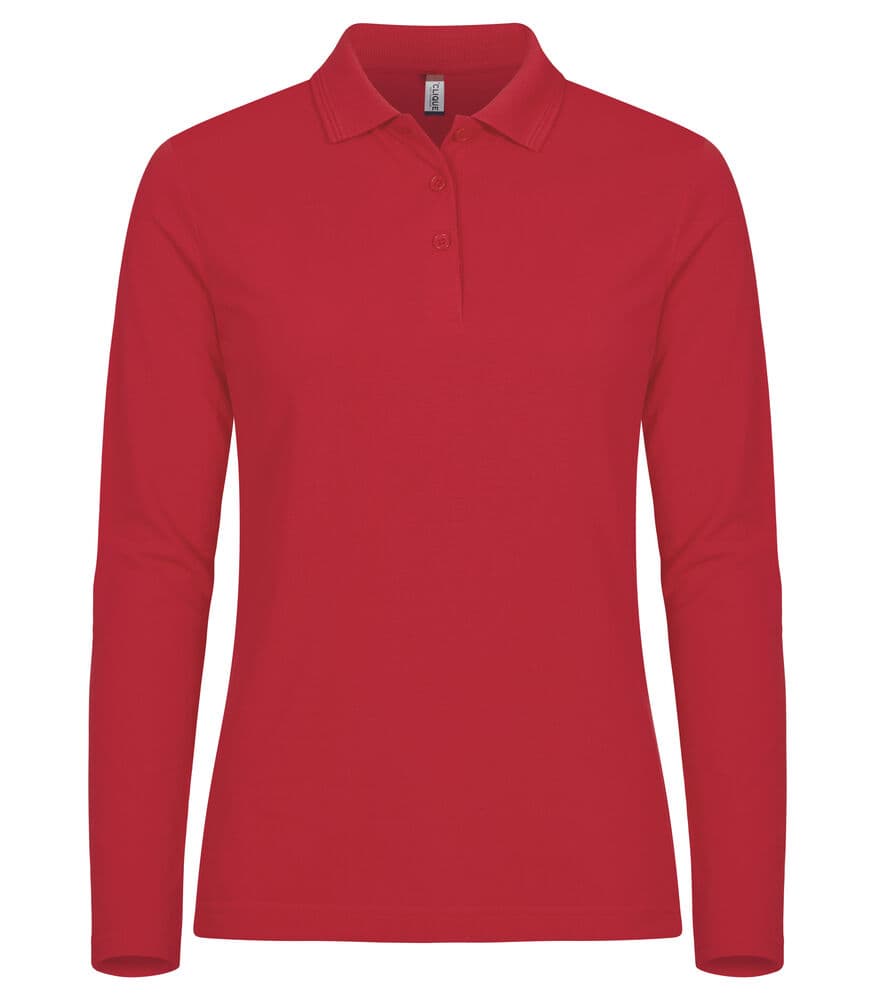 Clique Manhattan Women L/S Polo coloris Rouge