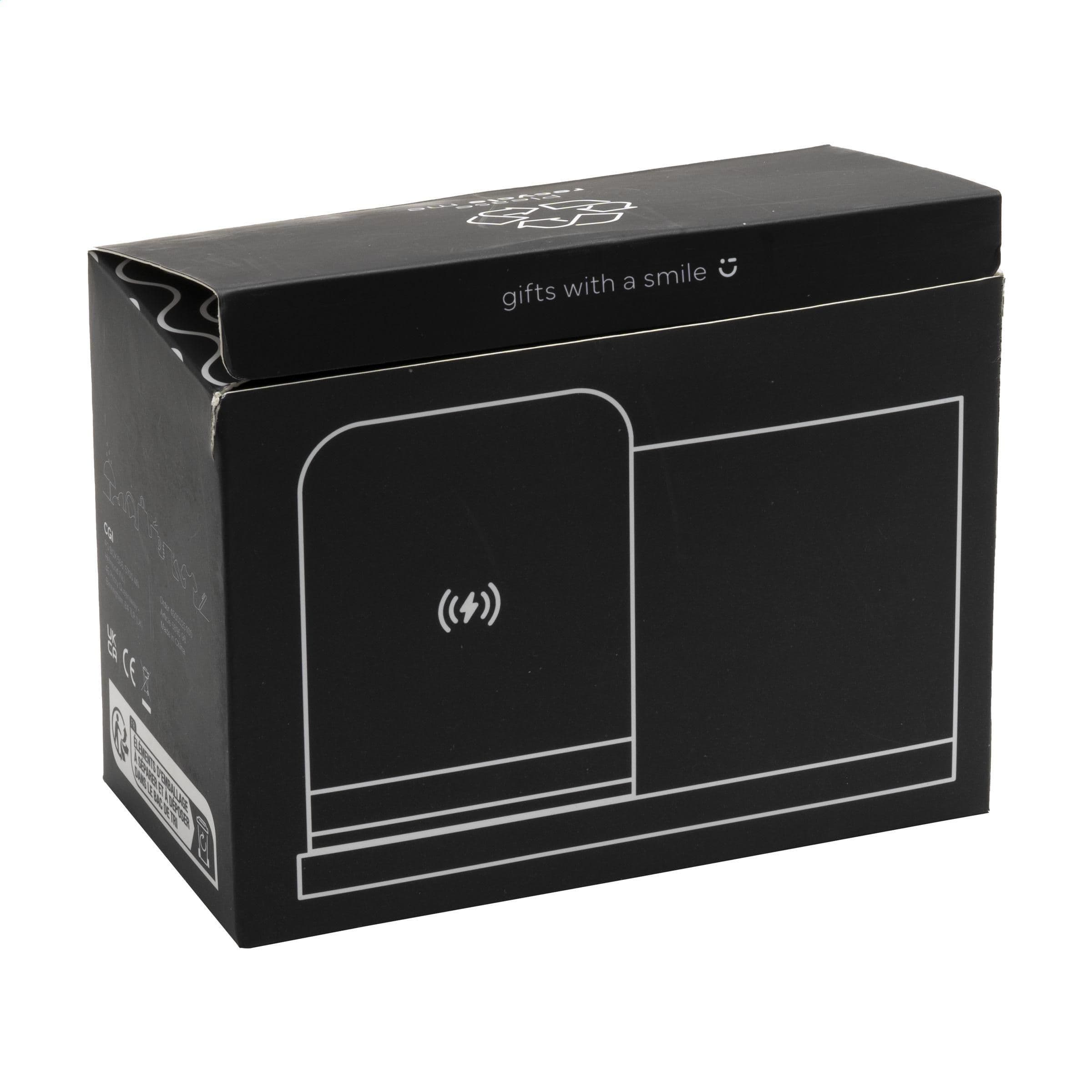 Support de charge/porte-stylo bambou 15W en situation