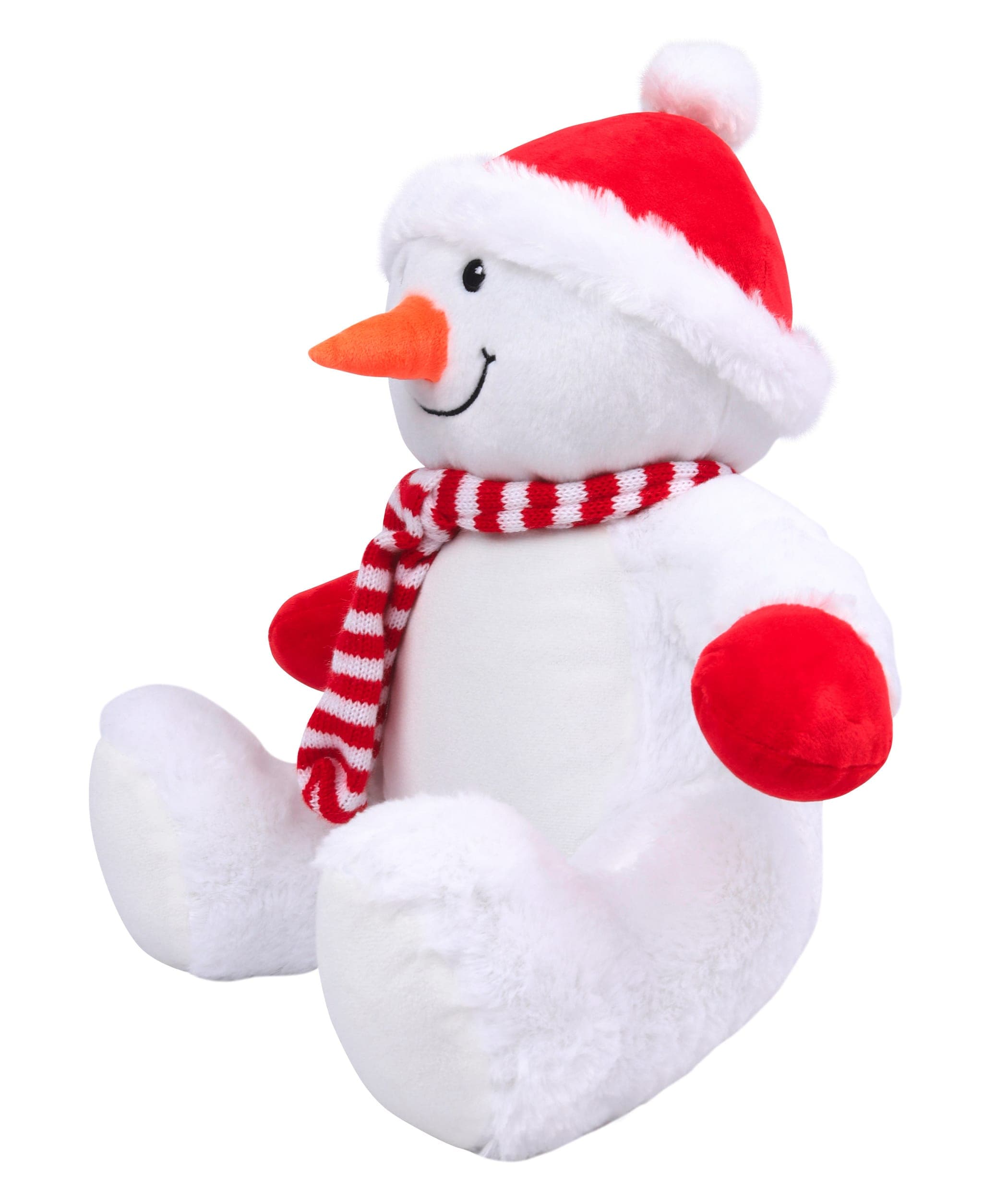 Peluche zippée bonhomme de neige en situation