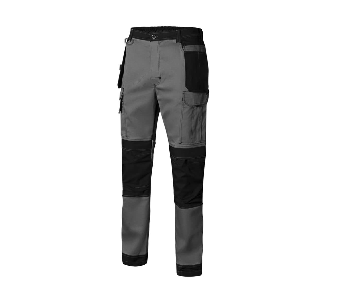 PANTALON BICOLORE CANVAS STRETCH coloris Gris / Noir