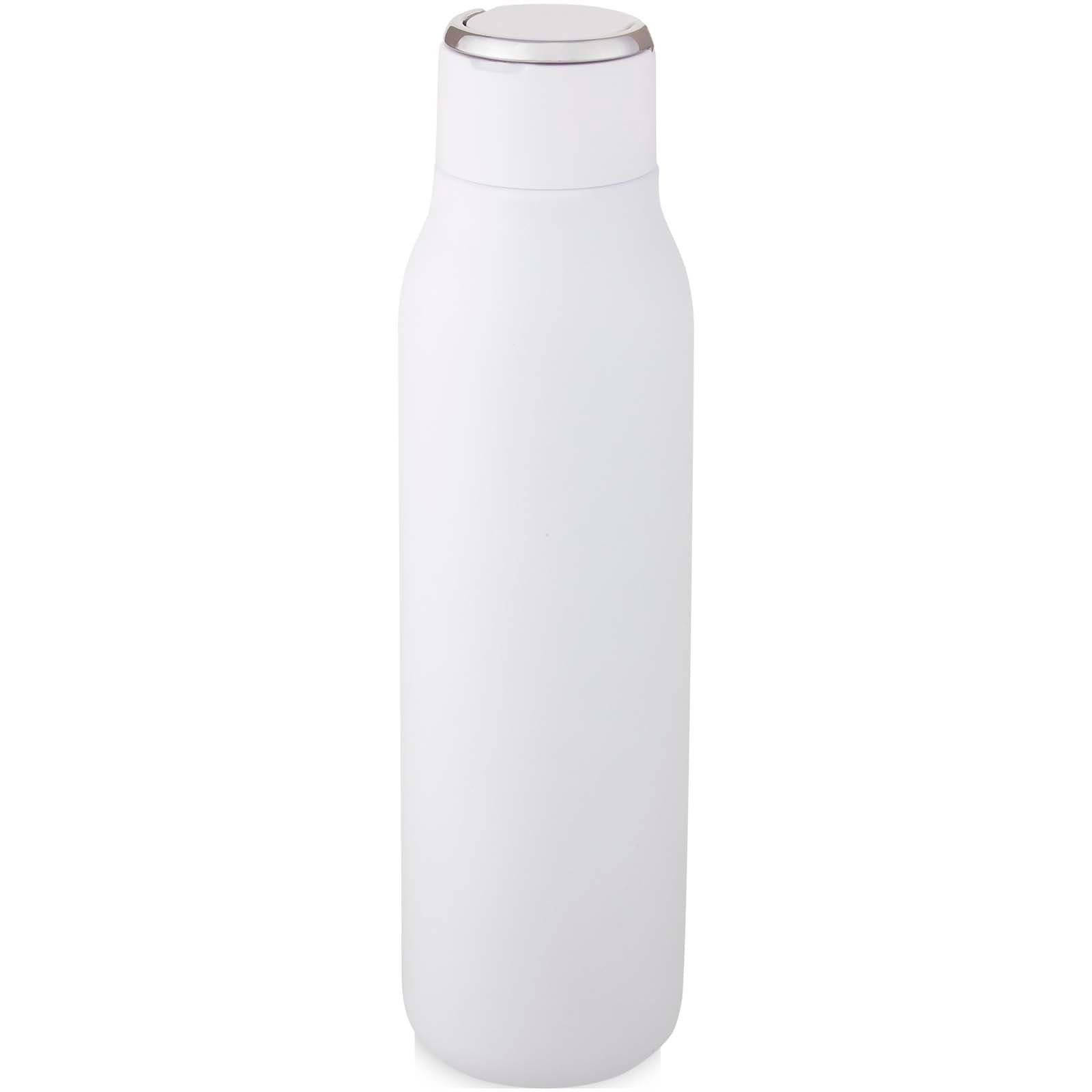 Bouteille isotherme Marka 600 ml avec couche de cuivre et avec boucle métallique coloris Blanc