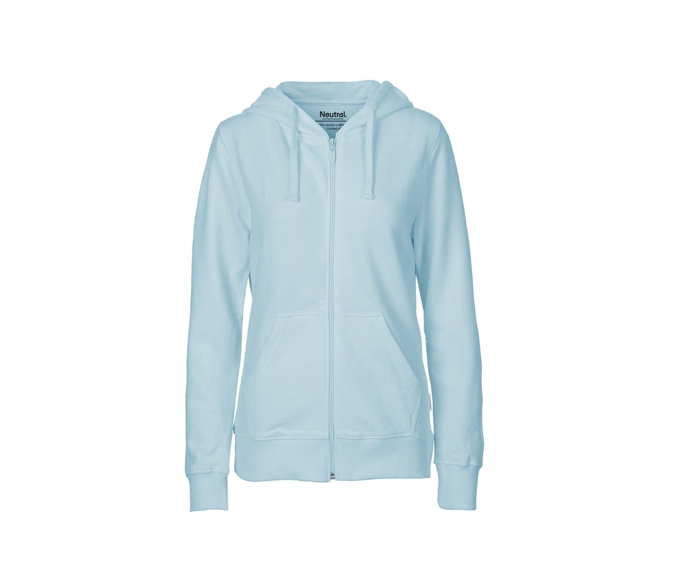 LADIES HOODIE WITH ZIP coloris Bleu clair