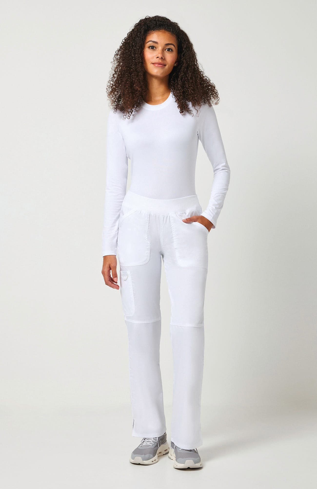 Pantalon cargo à taille moyenne à enfiler femme
