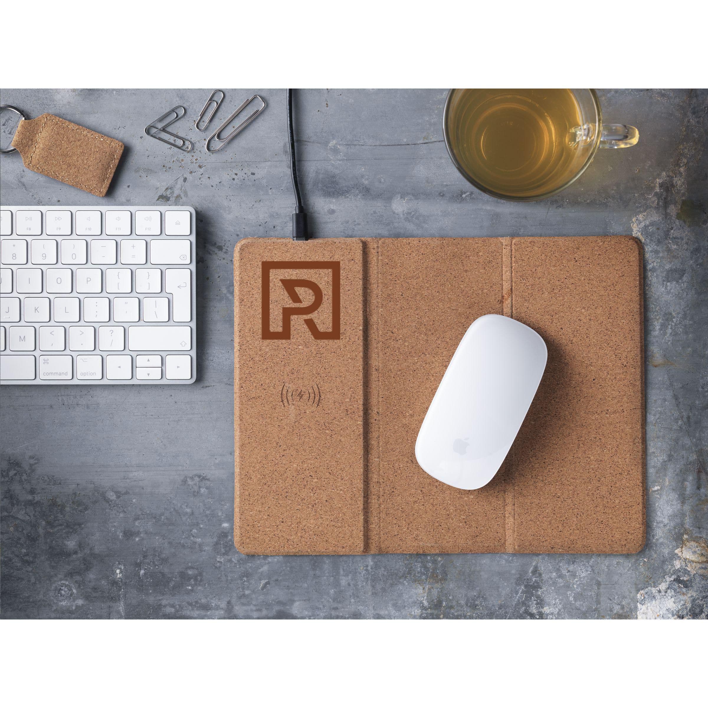 Tapis de souris Cork avec recharge sans fil en situation