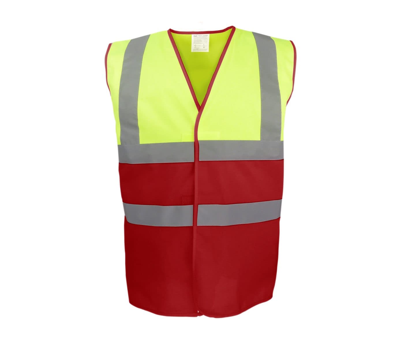 HI-VIS TWO-TONE WAISTCOAT coloris Jaune haute visibilité / Rouge