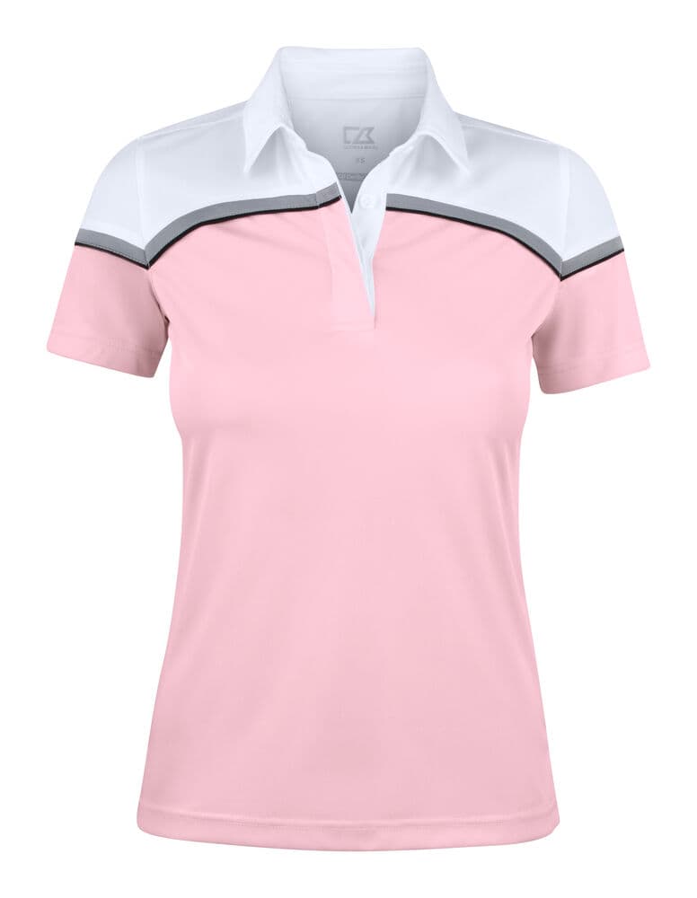 Polo Cutter & Buck Seabeck femme coloris Rose / Blanc
