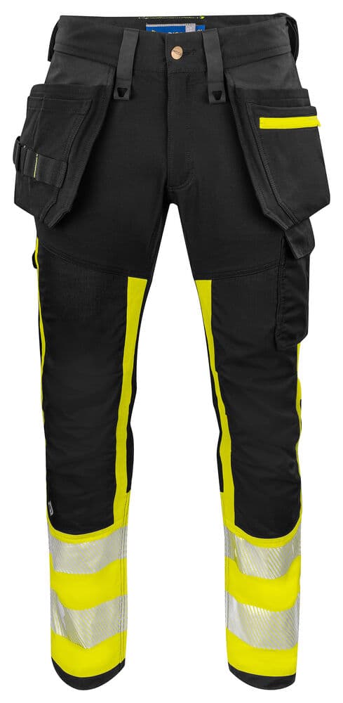 6540 PANTALON STRETCH DE SIGNALISATION AVEC POCHES AUX GENOUX ET POCHES JEAN EN ISO 20471 CLASSE 1