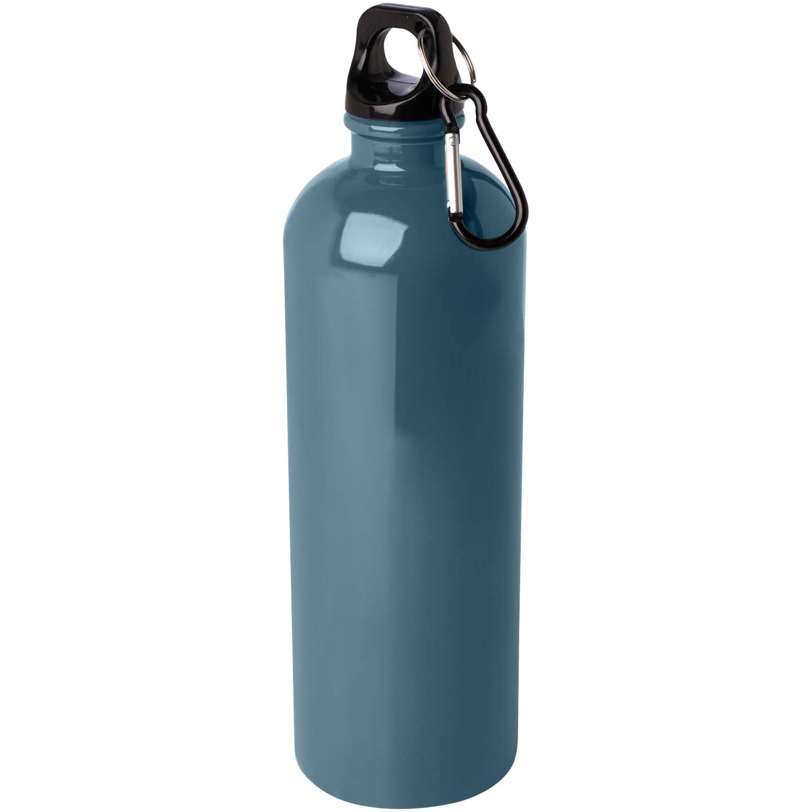 Bouteille d'eau Oregon de 750 ml simple paroi en acier recyclé certifié RCS avec mousqueton coloris Bleu hale
