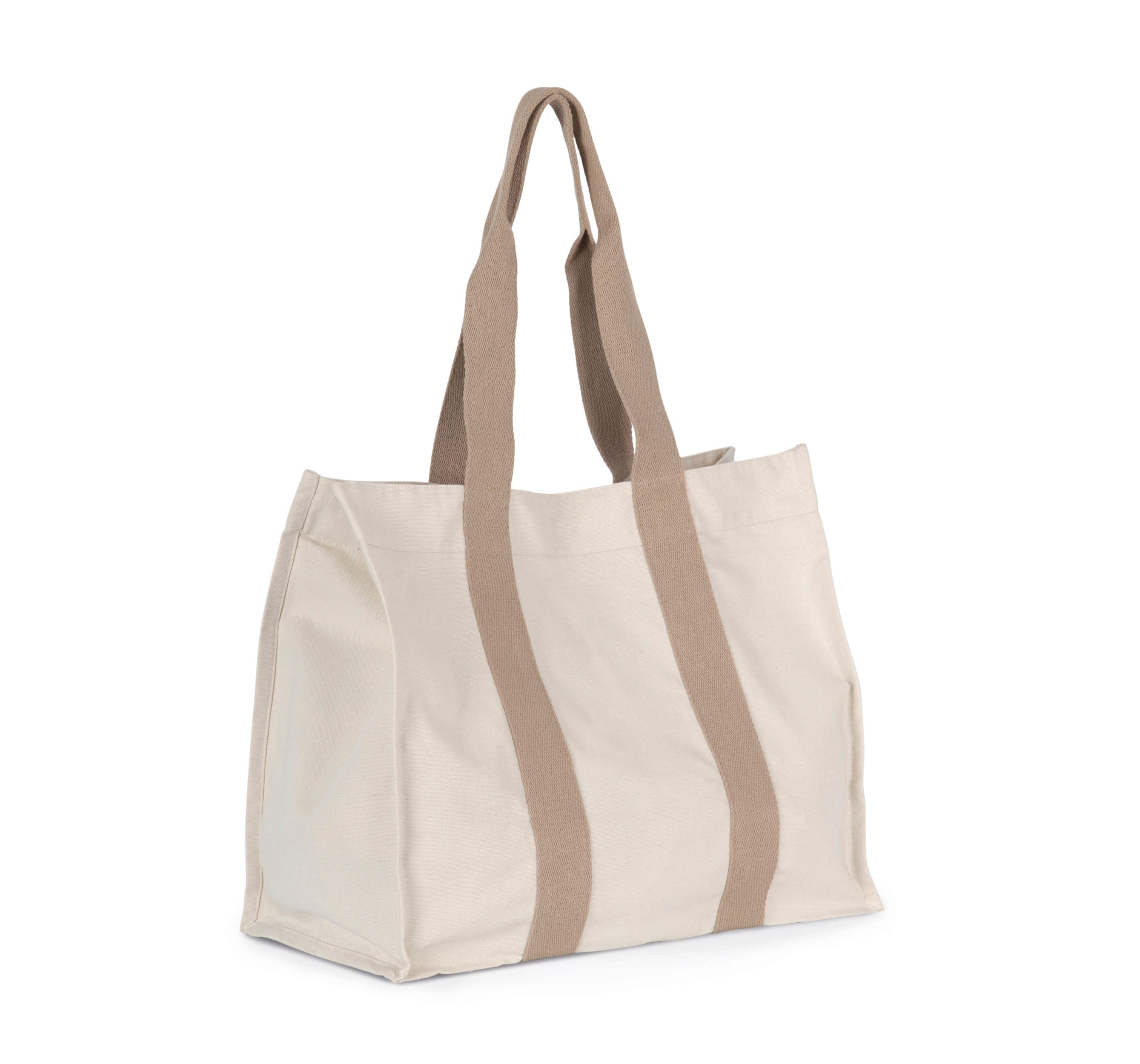 Grand sac shopping à soufflet recyclé en situation