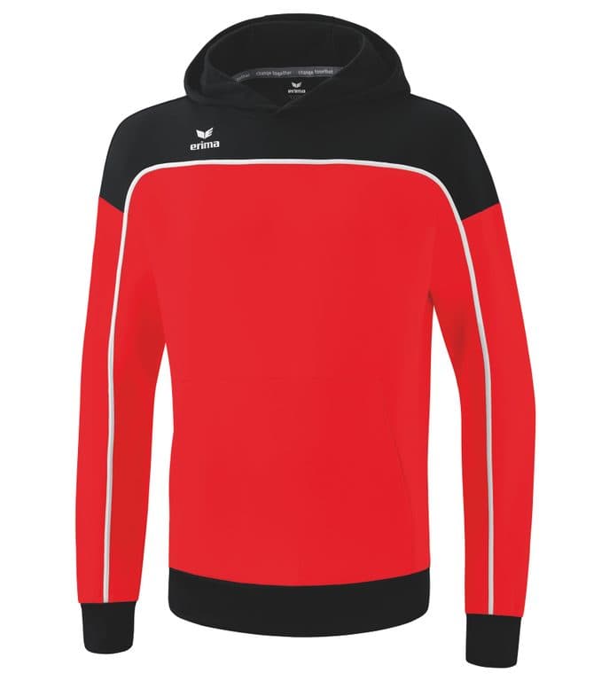 Sweat à capuche CHANGE by erima coloris Rouge / Noir / Blanc