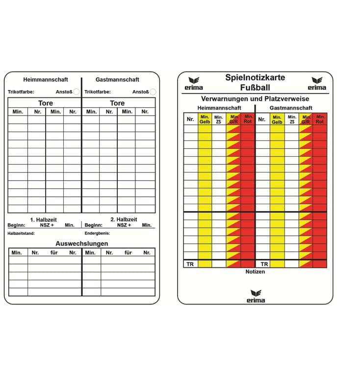 Cartons pour annotations Football
