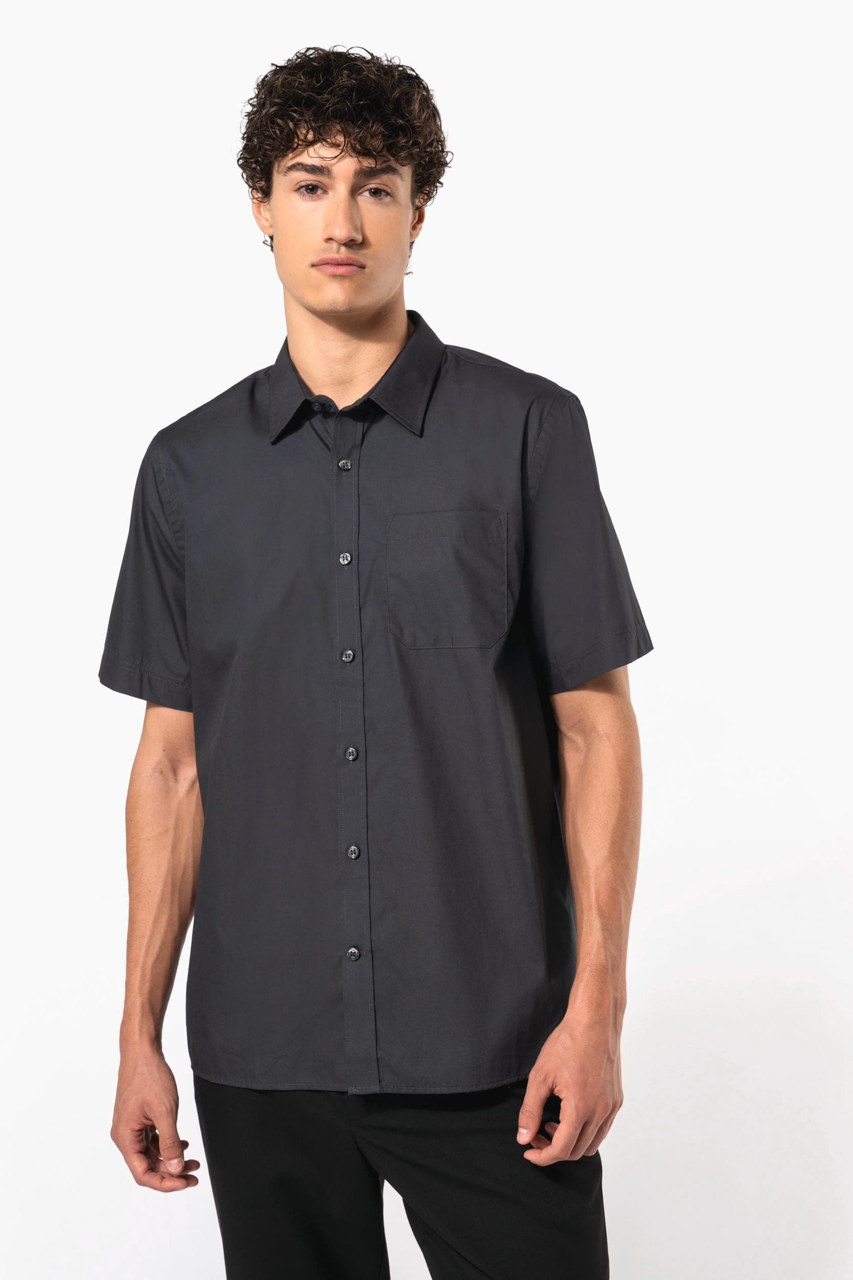 Chemise popeline manches courtes en situation