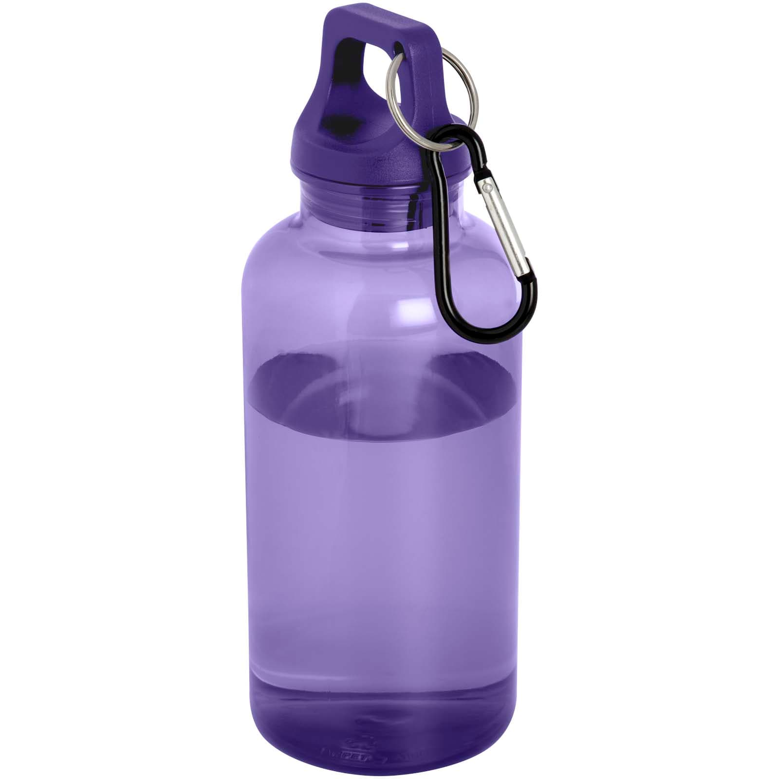 Bouteille d'eau Oregon de 400 ml en plastique recyclé avec mousqueton