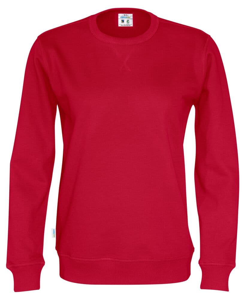 SWEAT COL ROND UNISEXE - CERTIFIÉ GOTS coloris Rouge
