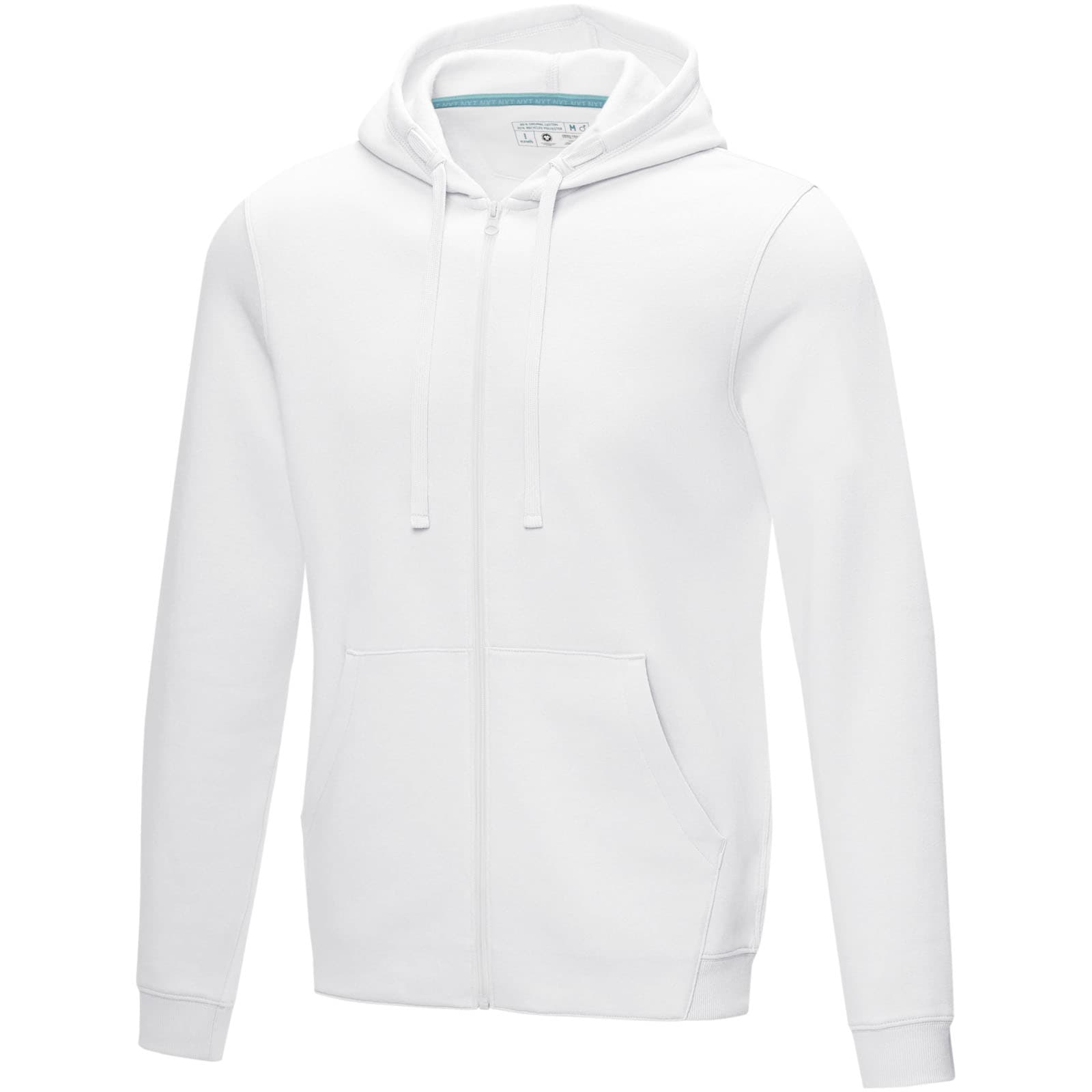 Sweat full zip à capuche Ruby bio homme coloris Blanc