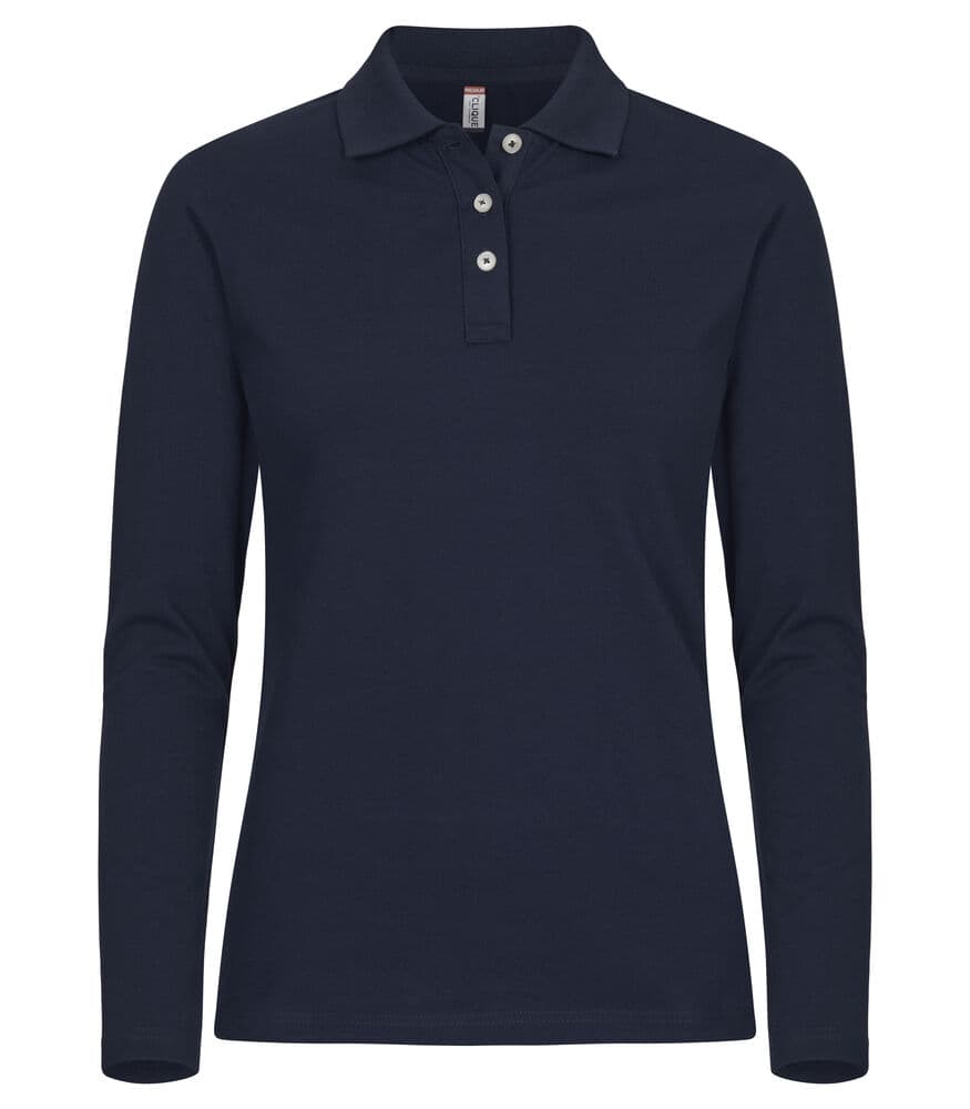 Clique Stretch Premium Polo Women L/S coloris Marine foncé