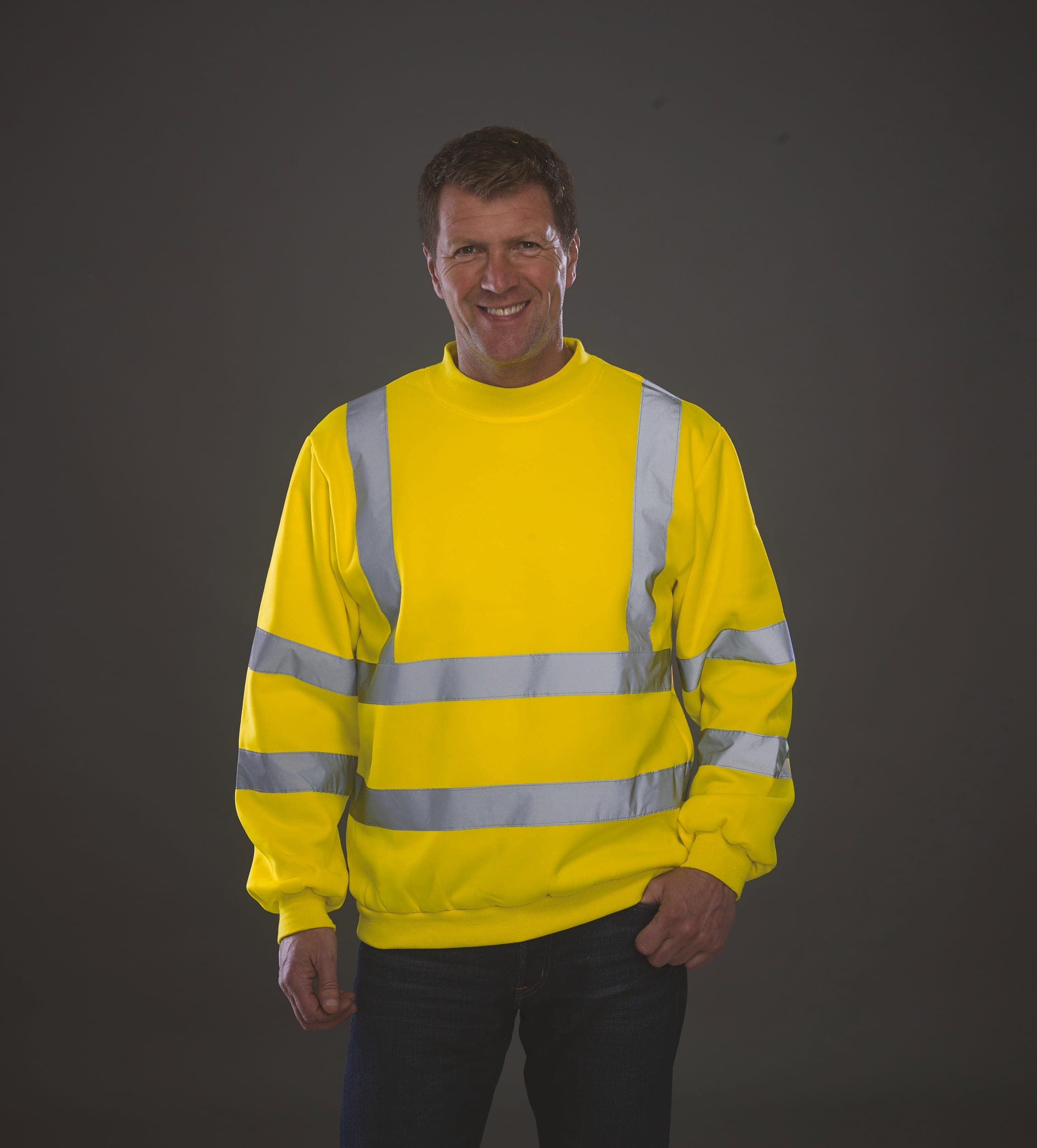 Sweat-shirt haute visibilité col rond en situation