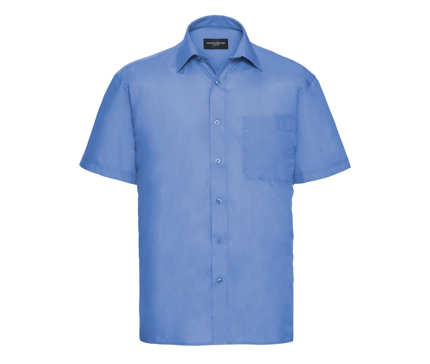 MEN'S SHORT SLEEVE CLASSIC POLYCOTTON POPLIN SHIRT coloris Bleu Corporate