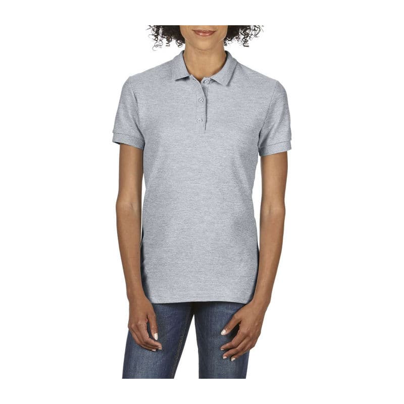 PREMIUM COTTON LADIES' DOUBLE PIQUÉ POLO coloris Gris sport Rs