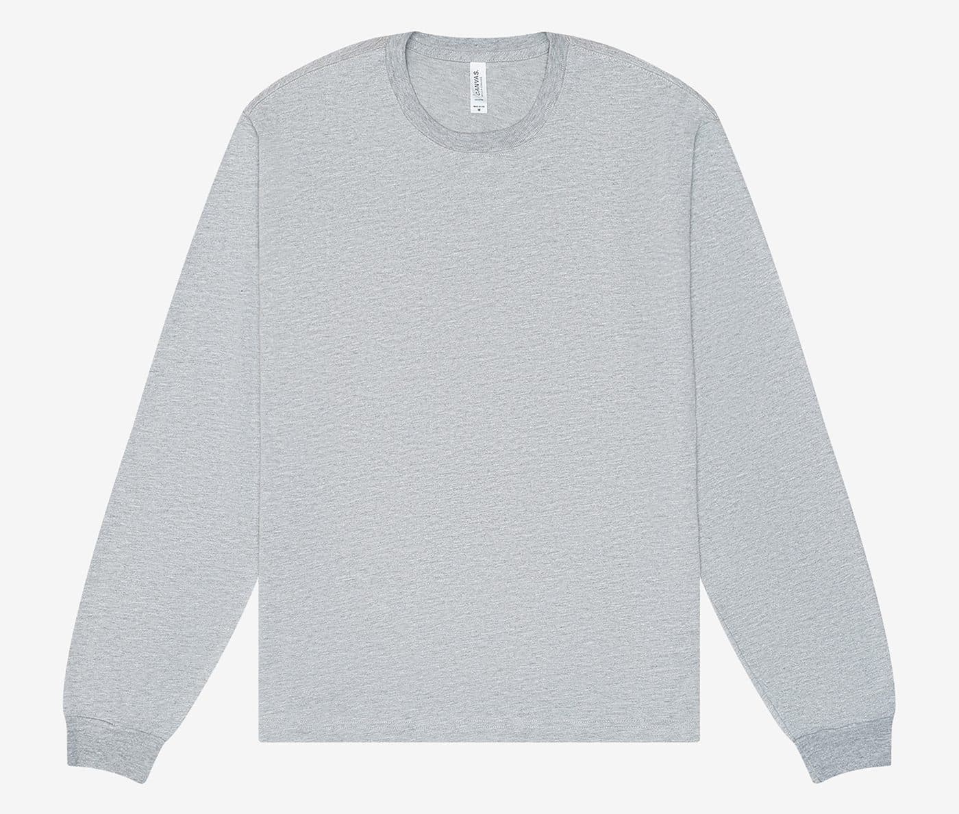UNISEX HEAVY BOXY LONG SLEEVE TEE coloris Gris chiné sport