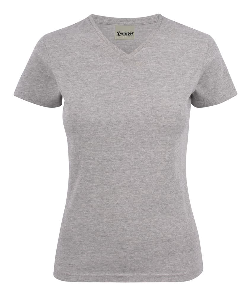 Heavy T-Shirt Col V Femmes coloris Gris Mélangé