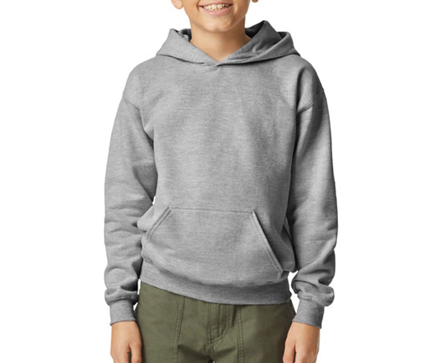 SOFTSTYLE® MIDWEIGHT FLEECE YOUTH HOODIE coloris Gris sport