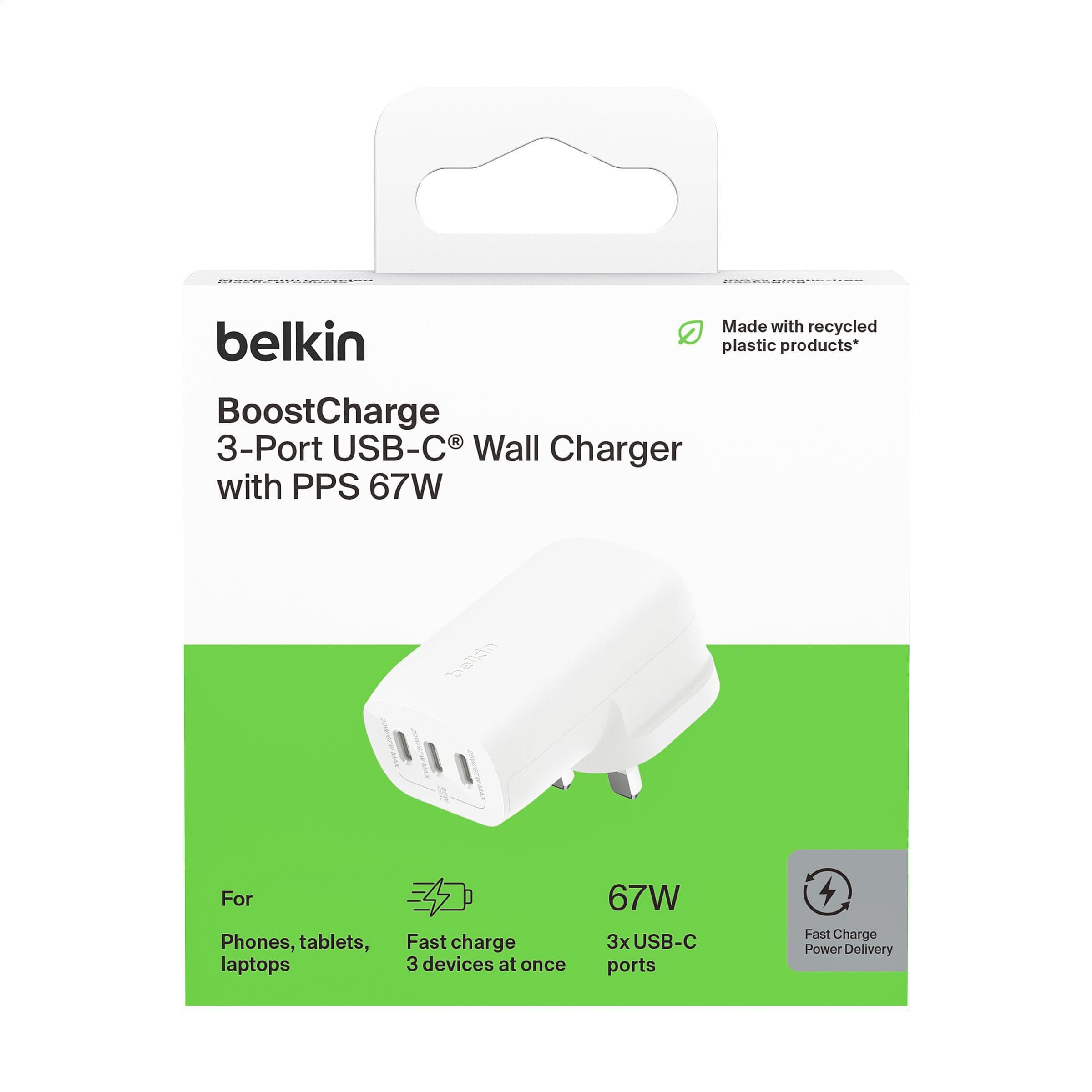 Chargeur mural Belkin BoostCharge 3 ports EU en situation
