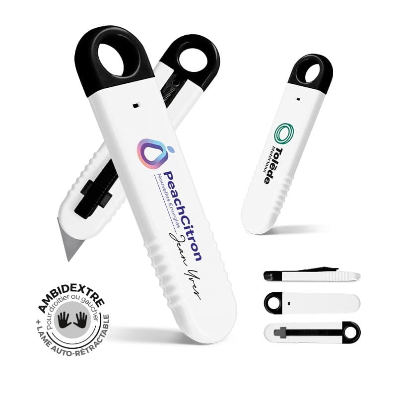 CUTTER PLASTIQUE A LAME AUTO-RETRACTABLE