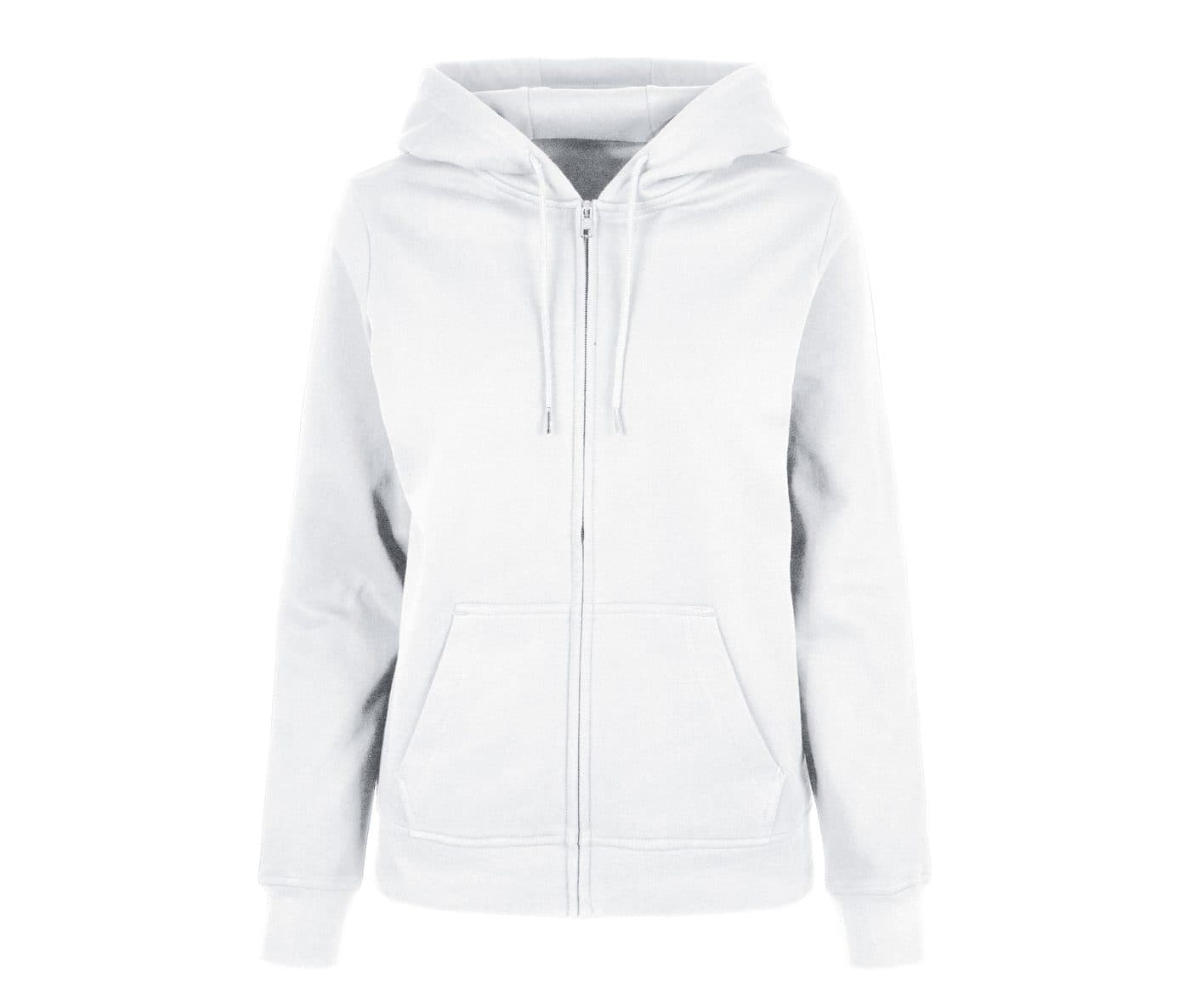 LADIES BASIC ZIP HOODY coloris Blanc