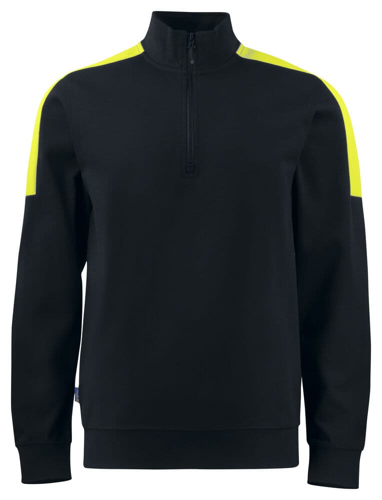 2128 SWEAT FERMETURE COURTE coloris Noir / Jaune