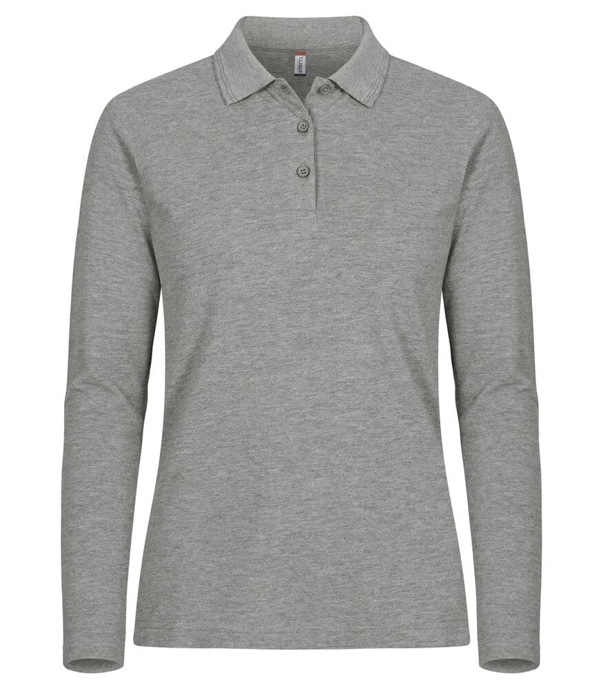 Clique Manhattan Women L/S Polo coloris Gris chiné