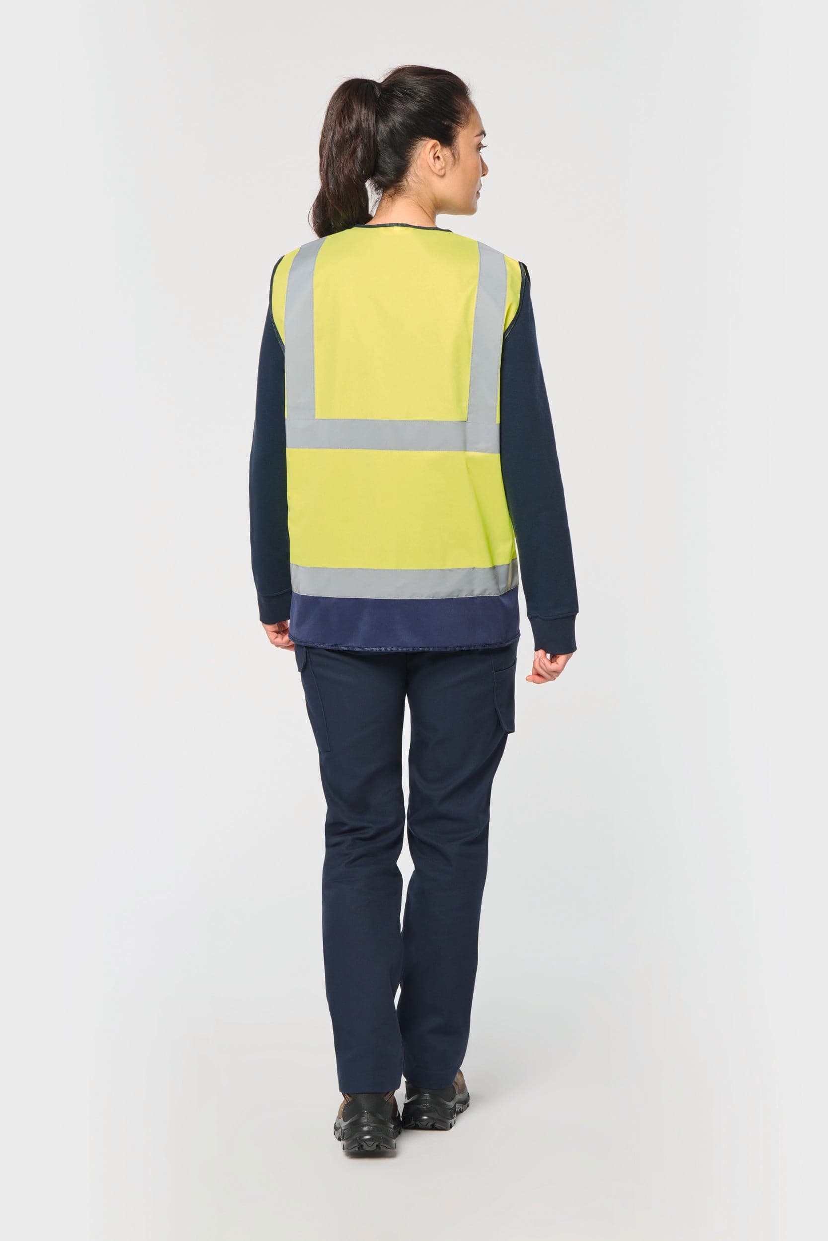 Gilet de sécurité haute visibilité recyclé avec zip unisexe en situation