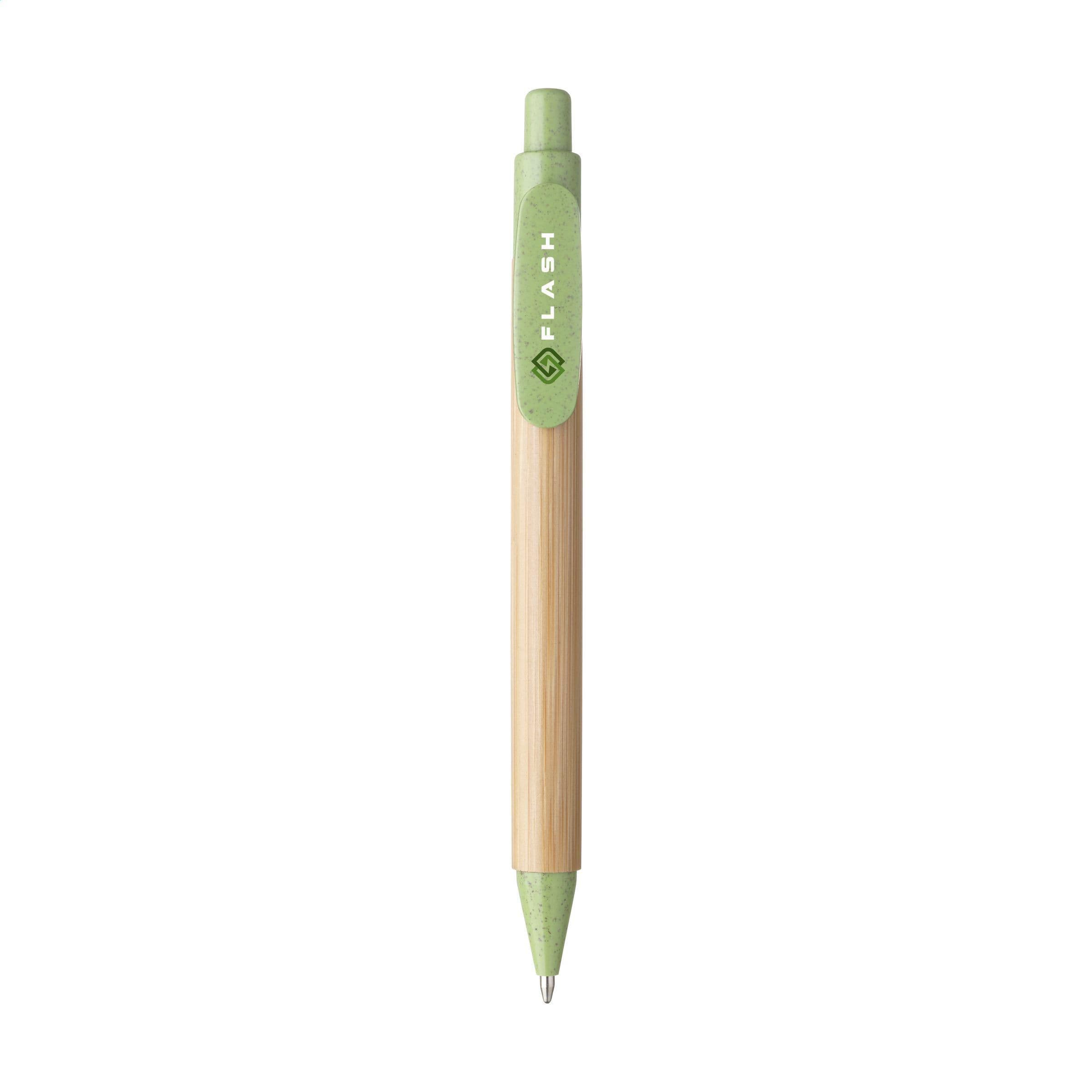 Stylo bambou paille de blé en situation