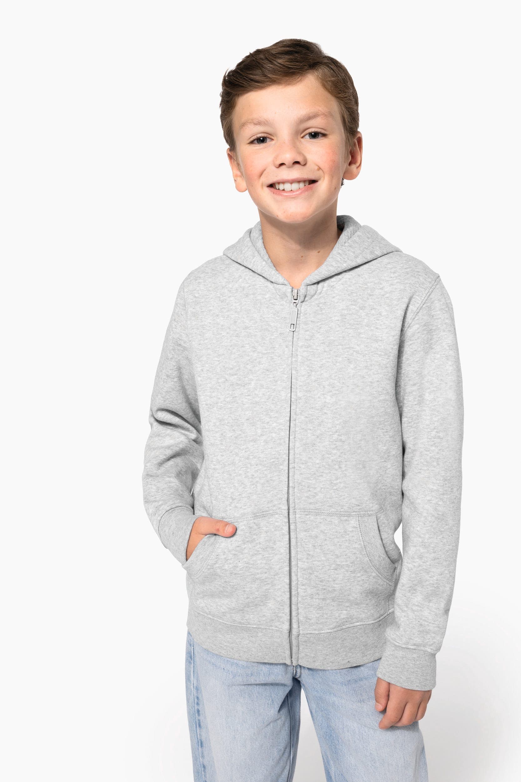 Sweat-shirt recyclé zippé à capuche enfant