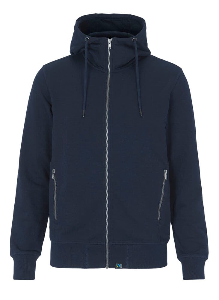 F. SWEAT À CAPUCHE FERMETURE COMPLÈTE HOMME - CERTIFIÉ GOTS coloris Marine